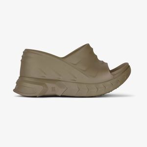 Givenchy marshmallow platform slides 38 dark khaki